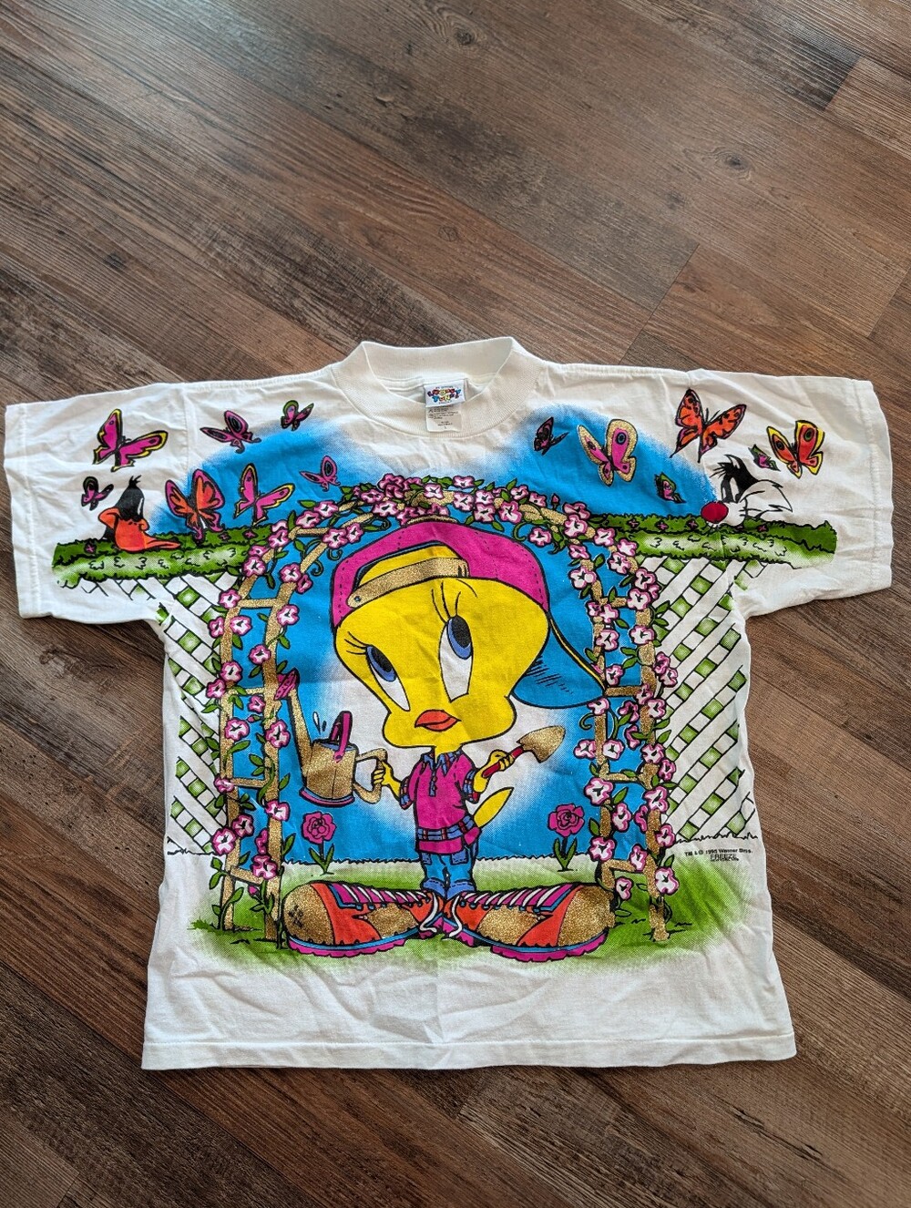 Vintage Looney Tunes Tweety Bird Garden Variety 1995 Warner Bros T-Shirt Sz L